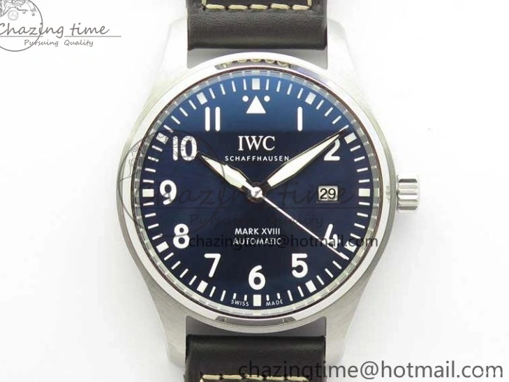 MIROTIME 0419 MARK XVIII Le Petit Prince IW327004 SS FKF 1:1 Best Edition Blue Dial On Brown Leather Strap Trendsetting 7117